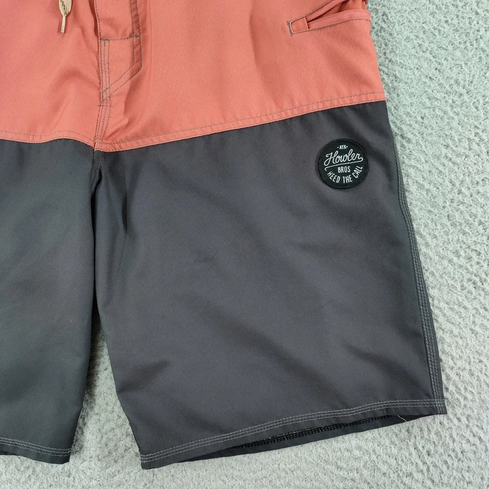 Howler Bros Shorts Mens 38 Multicolor Colorblock Palm Boardshorts Surf Tropical